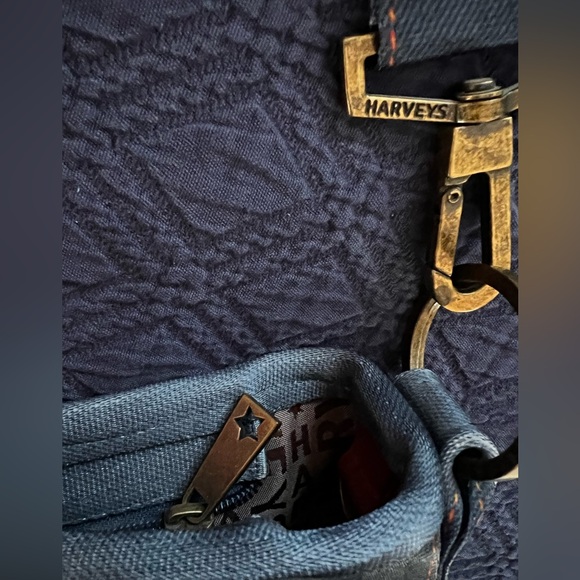 Harveys Denim Blue Original Seatbelt Bag | Baguette with Gold Hardware - Picture 6 of 12